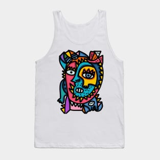 Cubist Graffiti Portrait Tank Top